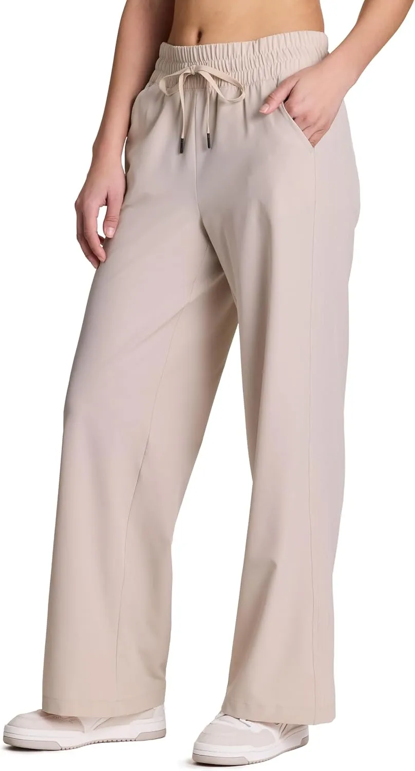 RBX Activewear Wide Leg Pant for Women, Super Lightweight Quick Drying Weekend Pant with Pockets