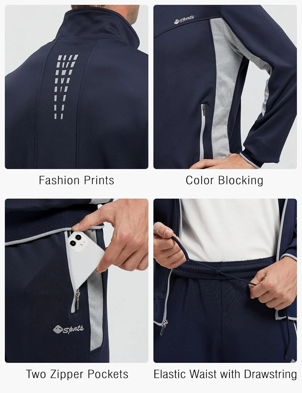 Rdruko Men's Tracksuit Sweatsuits 2 Piece Set Athletic Jogging Gym Activewear Sweat Track Suits Sets