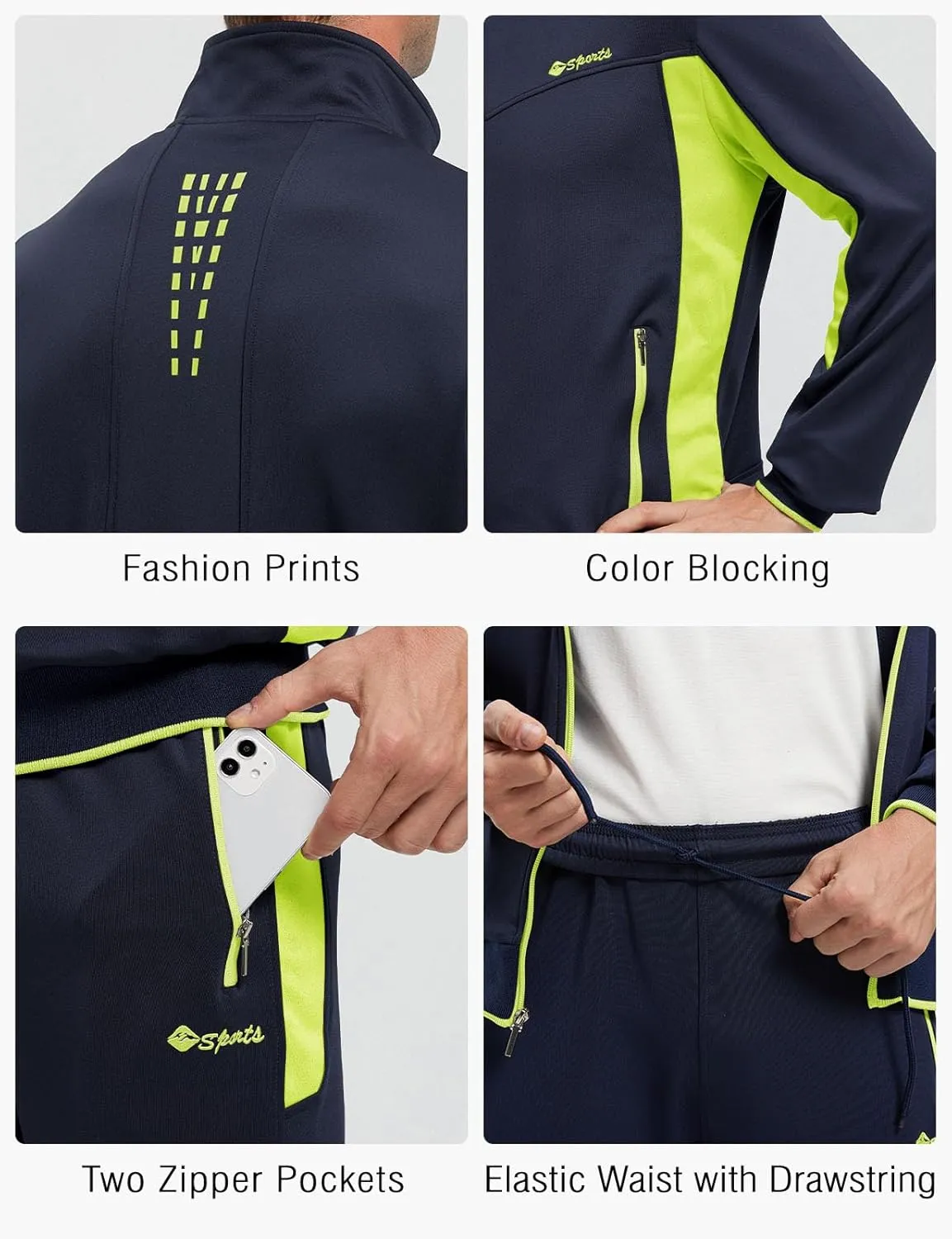 Rdruko Men's Tracksuit Sweatsuits 2 Piece Set Athletic Jogging Gym Activewear Sweat Track Suits Sets
