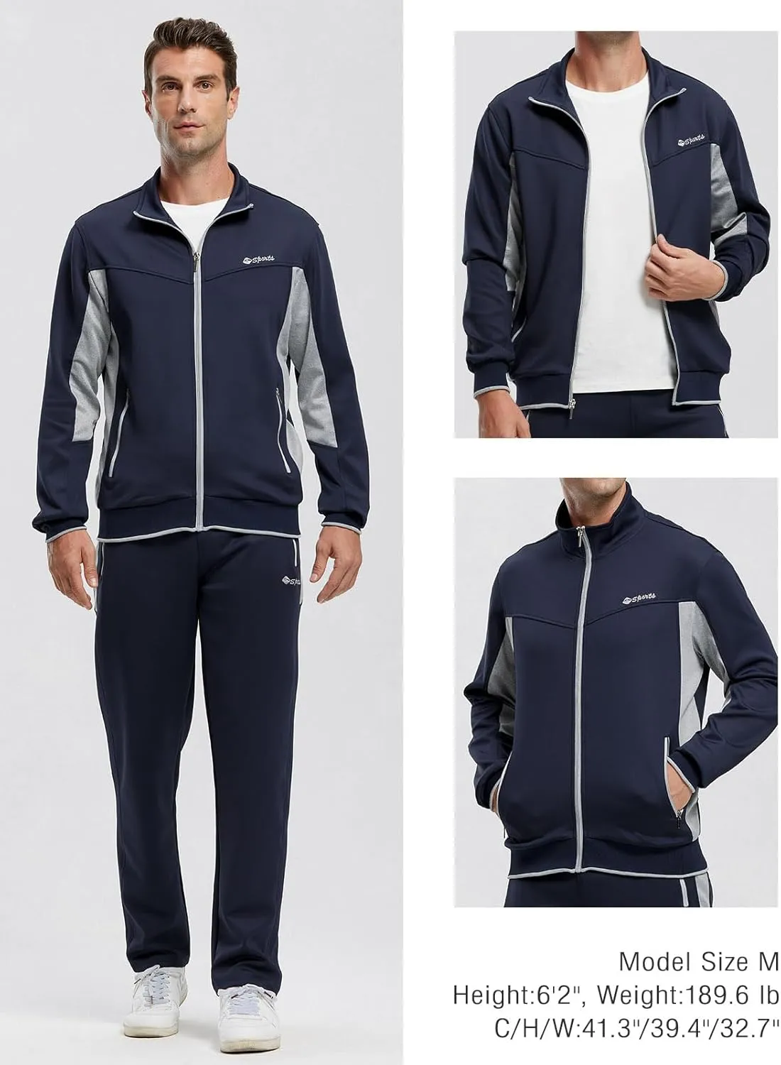Rdruko Men's Tracksuit Sweatsuits 2 Piece Set Athletic Jogging Gym Activewear Sweat Track Suits Sets