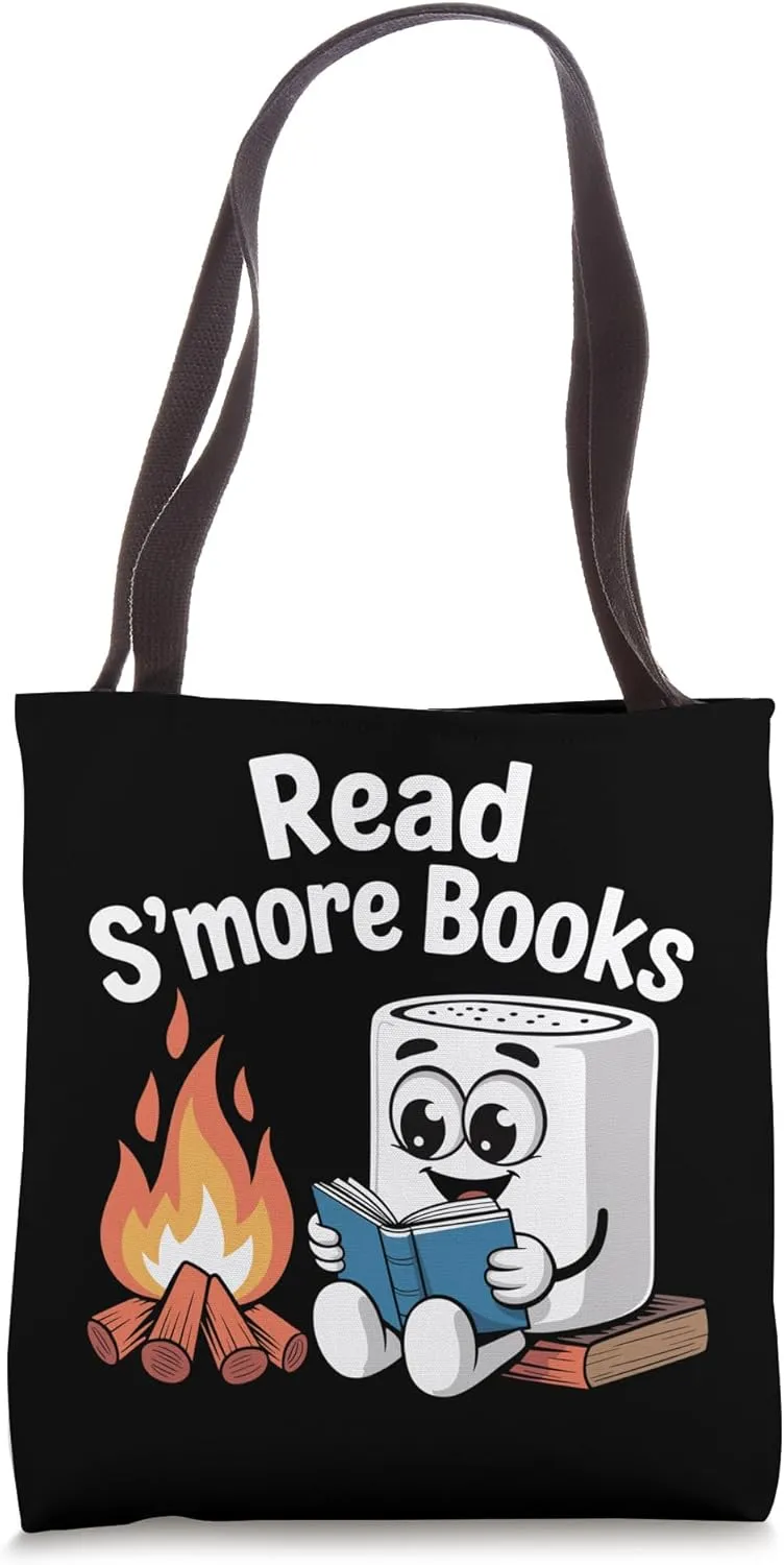 Read S'more Books Cute Campfire Reading Book Lovers Tote Bag