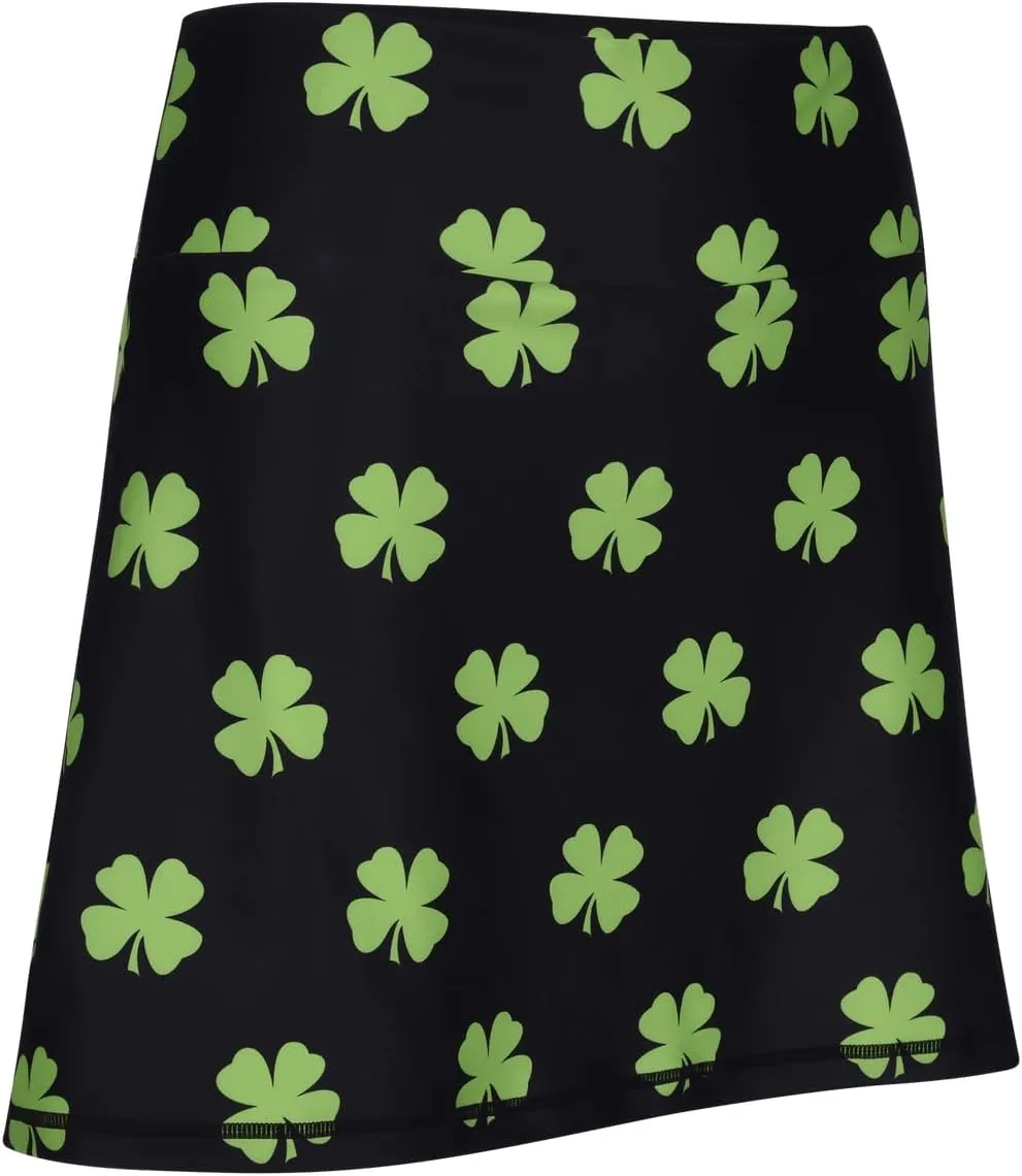 ReadyGOLF Four-Leaf Clover (Lime Green) Ladies Active Skort X-Small