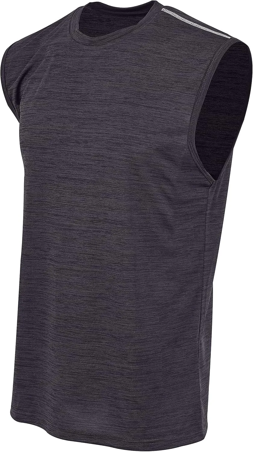 Reset Dri-Fit Muscle Gym Tank Tops for Men, Active Athletic Performance Tops - 4 Pack