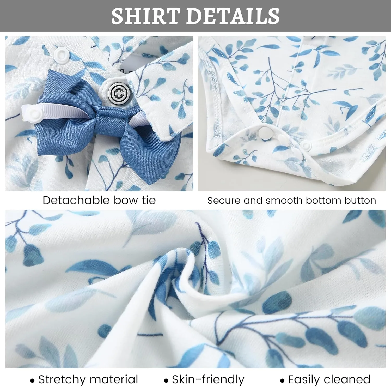 SANMIO Baby Boy Clothes Suits Infant Gentleman Outfit Collared Dress Shirt Vest Tie Corsage Pants 5Pcs Baby Suit Sets