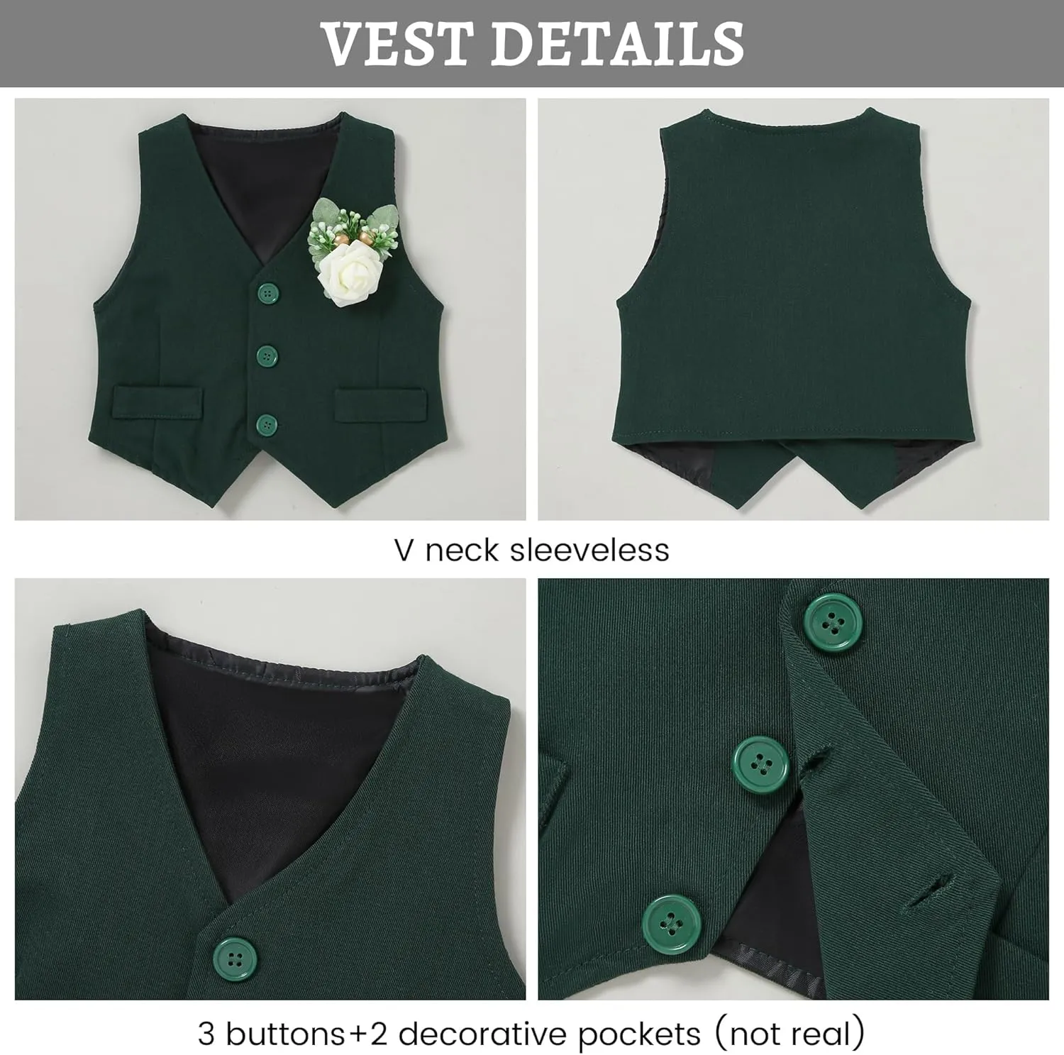 SANMIO Baby Boy Clothes Suits Infant Gentleman Outfit Collared Dress Shirt Vest Tie Corsage Pants 5Pcs Baby Suit Sets