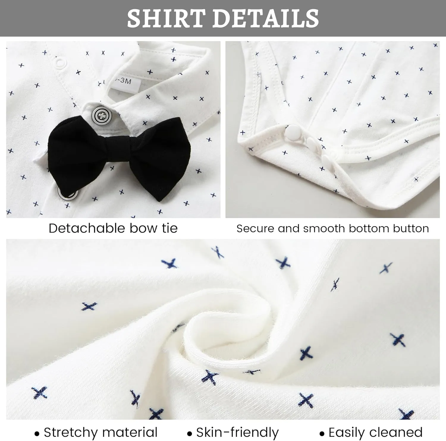 SANMIO Baby Boy Clothes Suits Infant Gentleman Outfit Collared Dress Shirt Vest Tie Corsage Pants 5Pcs Baby Suit Sets