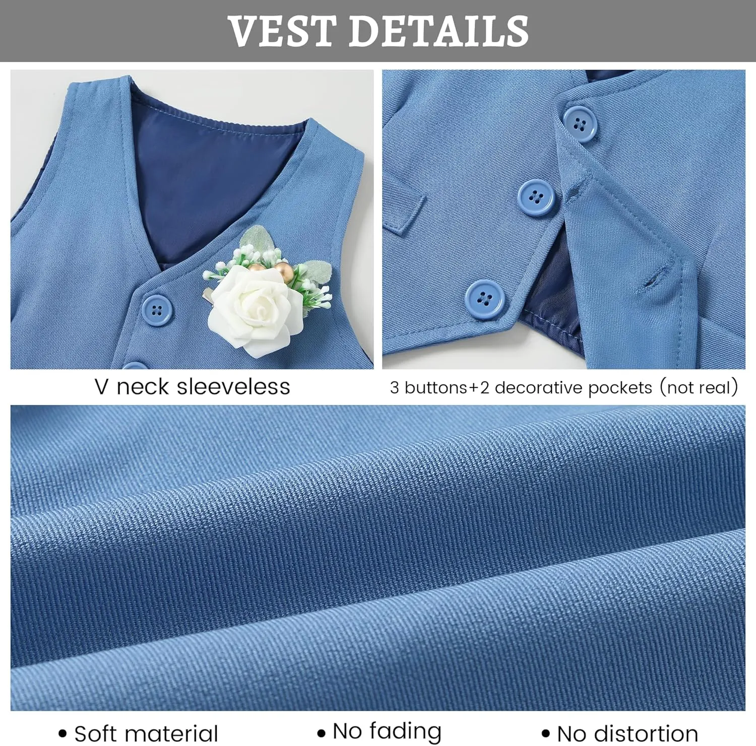 SANMIO Baby Boy Clothes Suits Infant Gentleman Outfit Collared Dress Shirt Vest Tie Corsage Pants 5Pcs Baby Suit Sets
