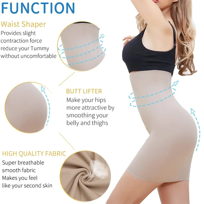 Seamless High Waist Tummy Control Half Slip