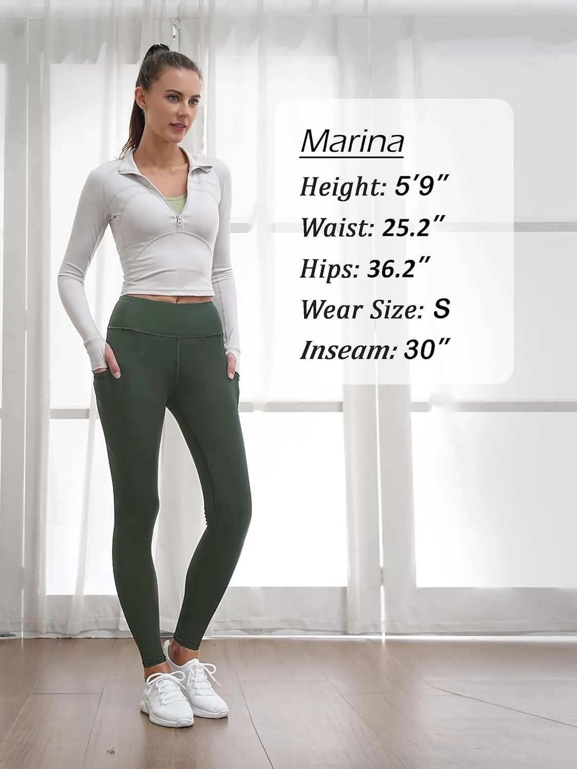 SEVEGO Tall Women's 30"/32"/34"/36" Yoga Leggings High Waist Workout Activewear Pants with Pockets