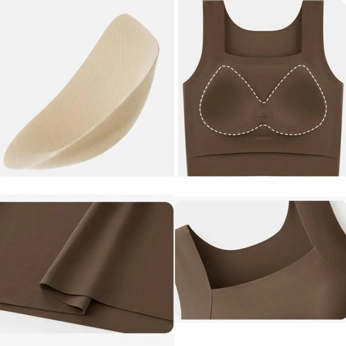 Shamfreshen U Neck Shapewear Built-in Bra Tank, Women's High Elastic Sleeveless Slim High Support Belly Camisole