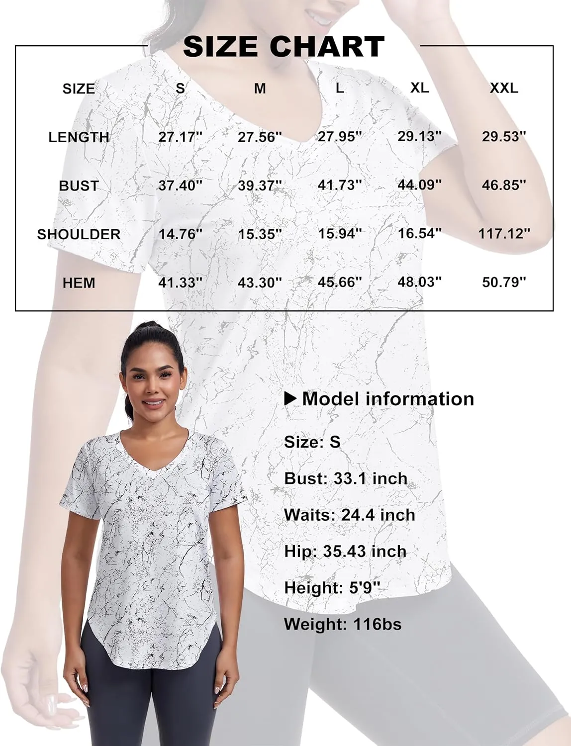 Short Sleeve Workout Shirts Women Loose Fit, V-Neck Women Exercise T-Shirt Workout Top, Dry Fit Yoga Gym Sport Tops