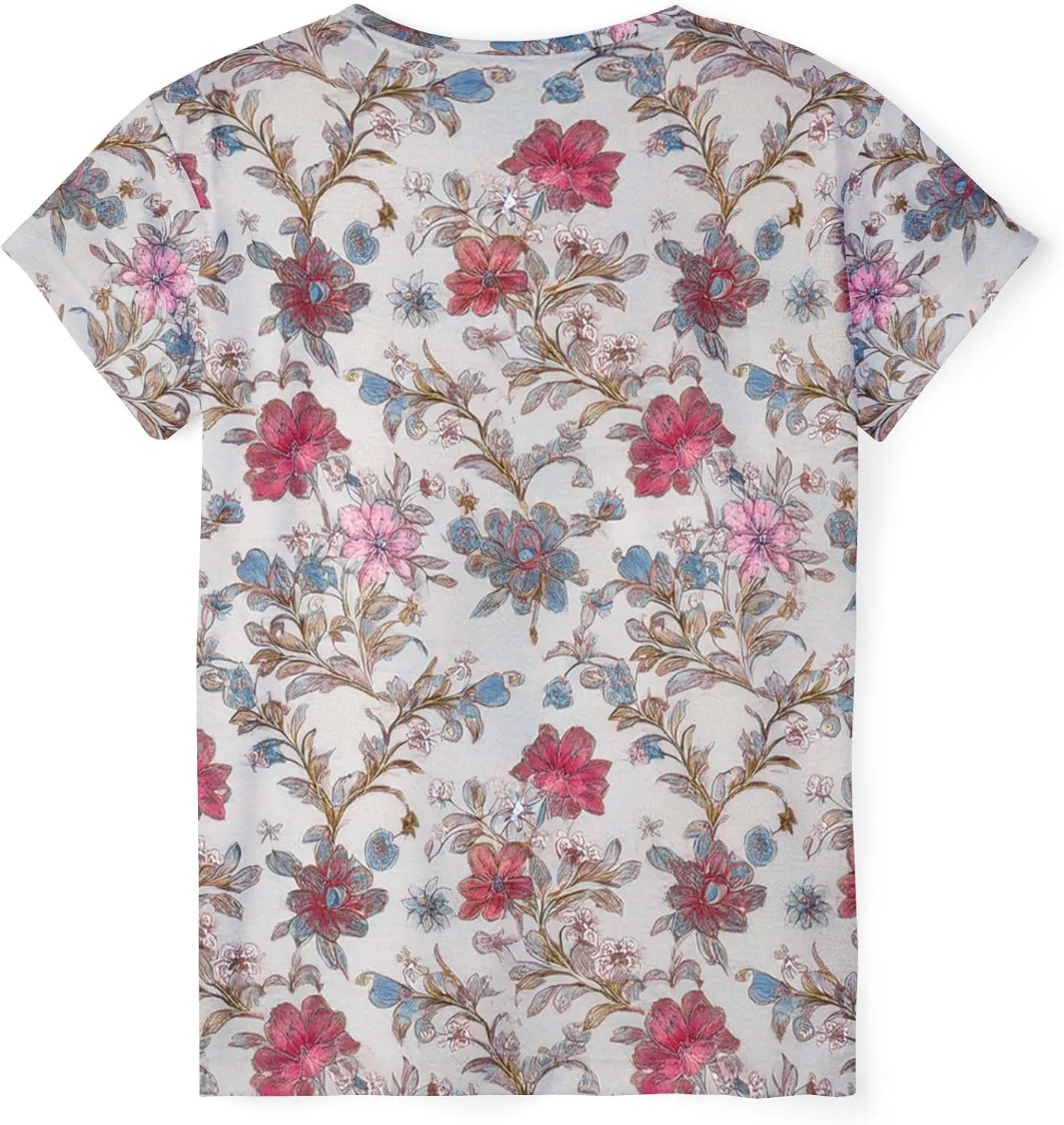 Silver Floral Women Sports Jersey, Athletic Floral Top, Activewear, Casual Sportswear, Summer Jersey, Floral Shirt