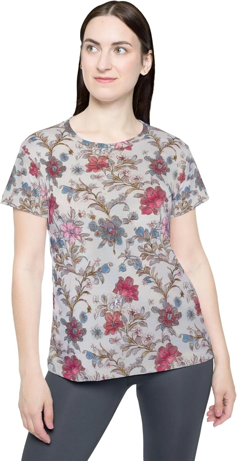 Silver Floral Women Sports Jersey, Athletic Floral Top, Activewear, Casual Sportswear, Summer Jersey, Floral Shirt