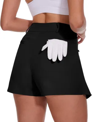 Soneven 15" Golf Shorts for Women with 2 Pockets High Waisted Athletic Skorts for Tennis Running