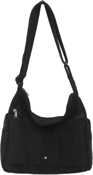 Stylish Canvas Crossbody Bag for Women Girls Vintage Messenger Bag with Adjustable Strap