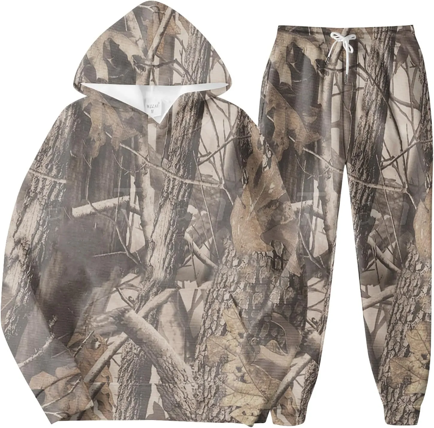 Sweatsuits for Women Set 2 Piece Camo Hoodie Long Sleeve Crewneck Camo Sweatshirt Wide Leg Sweatpants Fall Outfits