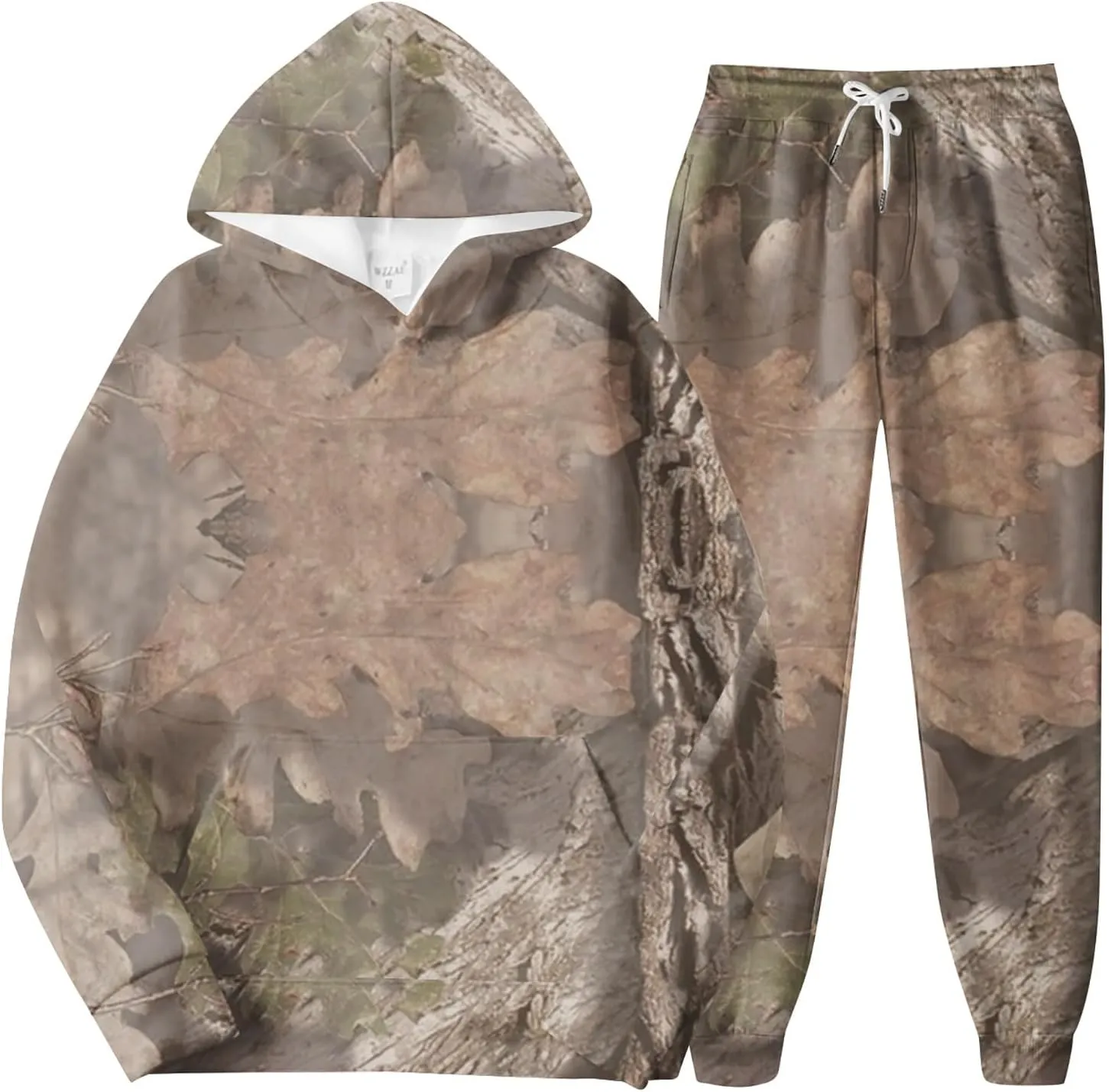 Sweatsuits for Women Set 2 Piece Camo Hoodie Long Sleeve Crewneck Camo Sweatshirt Wide Leg Sweatpants Fall Outfits
