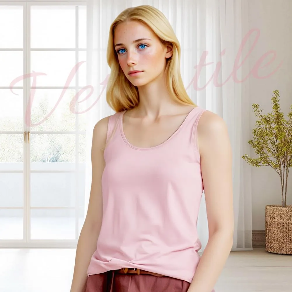 Tank Tops with Built in Bra for Women Summer Sleeveless Slim Fit Wider Strap Camisole Basic Workout Yoga Tops