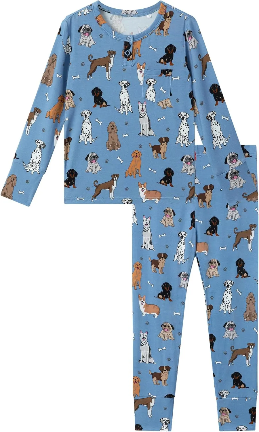 Toddler Boys' Sleepwear Bamboo Viscose Kids Long Sleeve Tops and Pants 2 Piece Pajama Sets