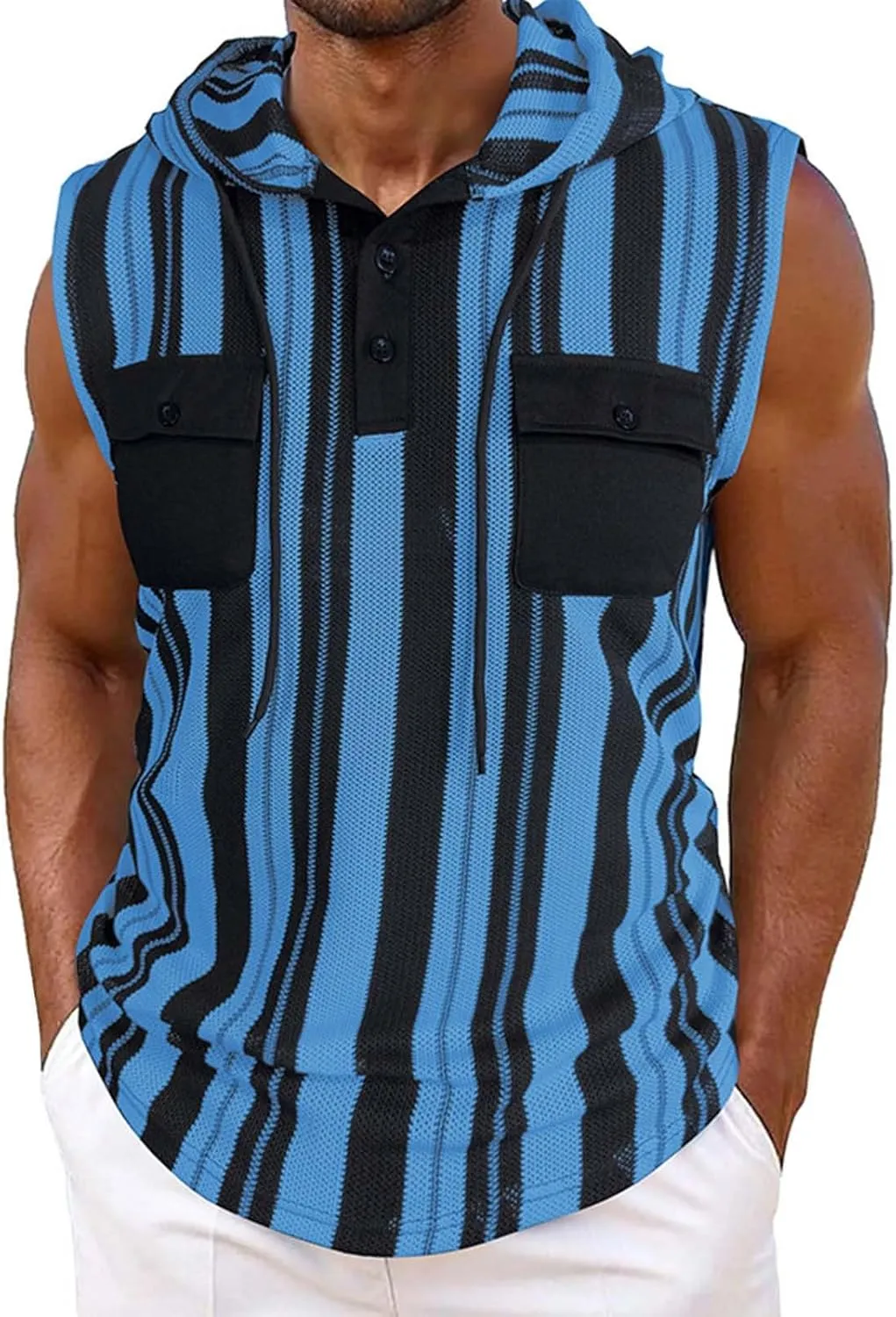 Trendy Outdoor Sleeveless Tops for Men Comfy Relaxed Fit Tank Shirt Moisture Wicking Casual Vacation Tees