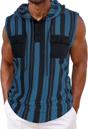 Trendy Outdoor Sleeveless Tops for Men Comfy Relaxed Fit Tank Shirt Moisture Wicking Casual Vacation Tees