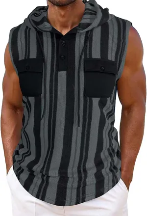 Trendy Outdoor Sleeveless Tops for Men Comfy Relaxed Fit Tank Shirt Moisture Wicking Casual Vacation Tees