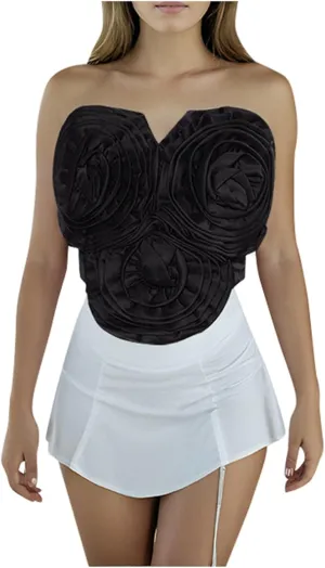 Tube Top Women Sleeveless Oversized Summer Graphic Camisole Y2K Casual Strapless Bandeau Tank Top Cooling Formal Cami