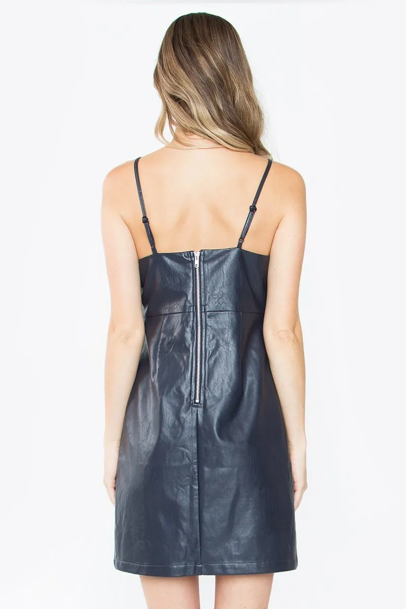Victoria Leather Slip Dress