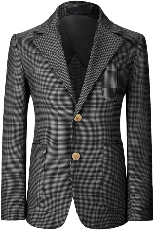 Visaccy Kids Blazers for Boys Slim Fit Suit Blazer Boy Formal Single Breasted Closure School Jacket