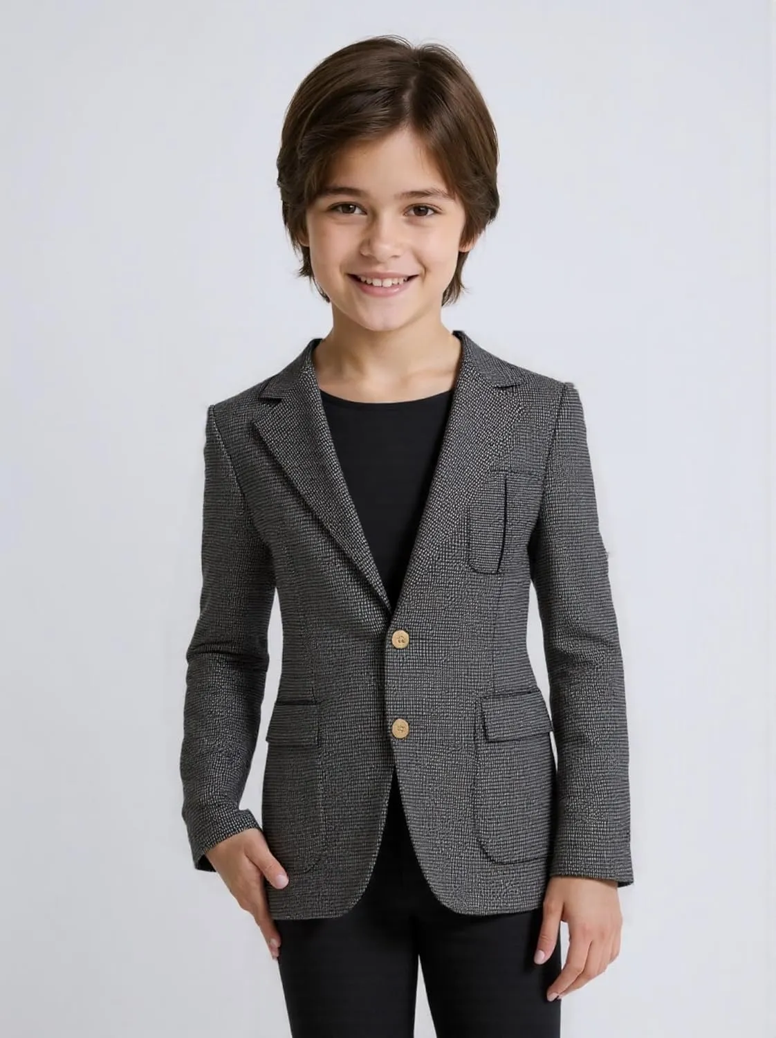 Visaccy Kids Blazers for Boys Slim Fit Suit Blazer Boy Formal Single Breasted Closure School Jacket