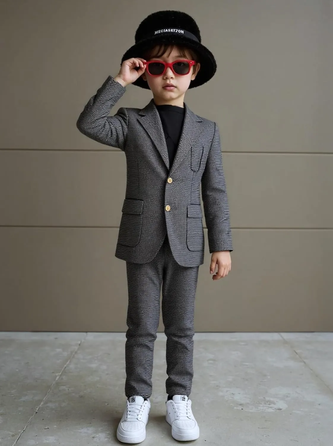 Visaccy Kids Blazers for Boys Slim Fit Suit Blazer Boy Formal Single Breasted Closure School Jacket