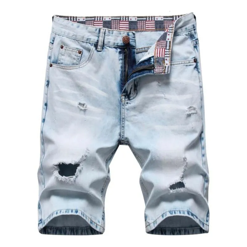 West Louis Ripped Bermuda Fashion Cotton Jeans Shorts