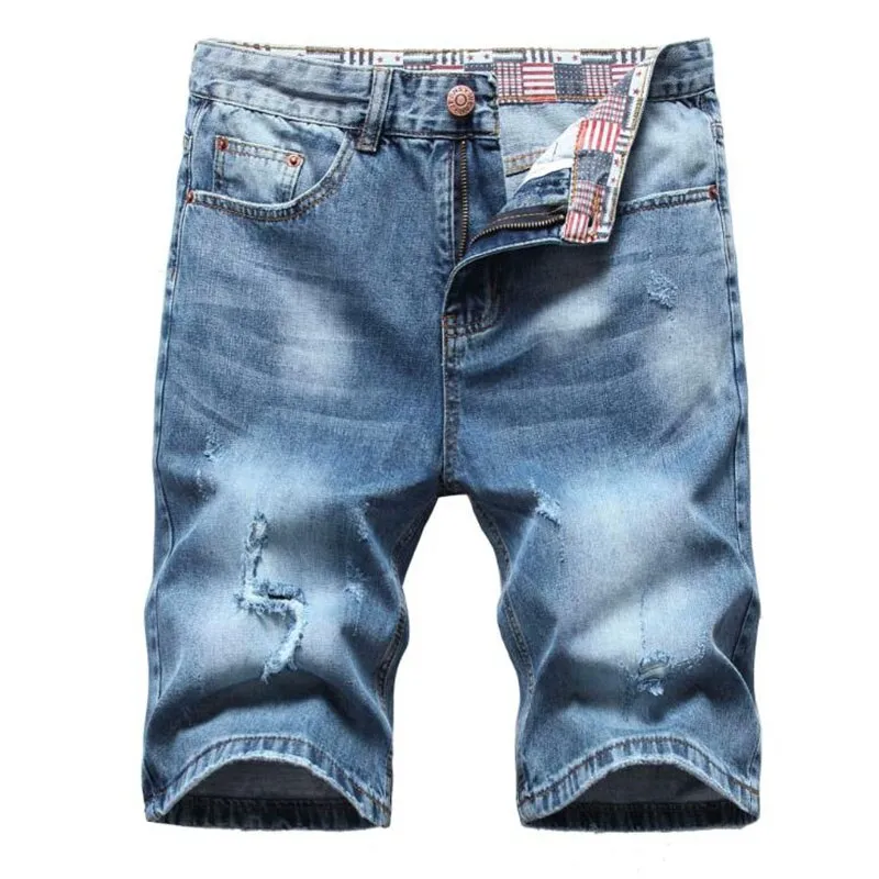 West Louis Ripped Bermuda Fashion Cotton Jeans Shorts