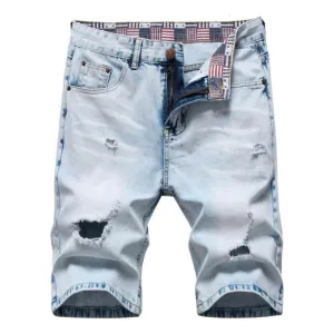 West Louis Ripped Bermuda Fashion Cotton Jeans Shorts