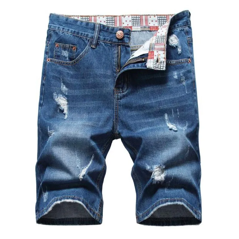 West Louis Ripped Bermuda Fashion Cotton Jeans Shorts
