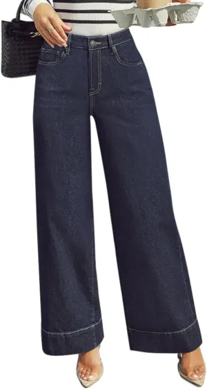 Wide Leg Jeans for Women - High Waisted Baggy Jeans Stretch Loose Denim Pants
