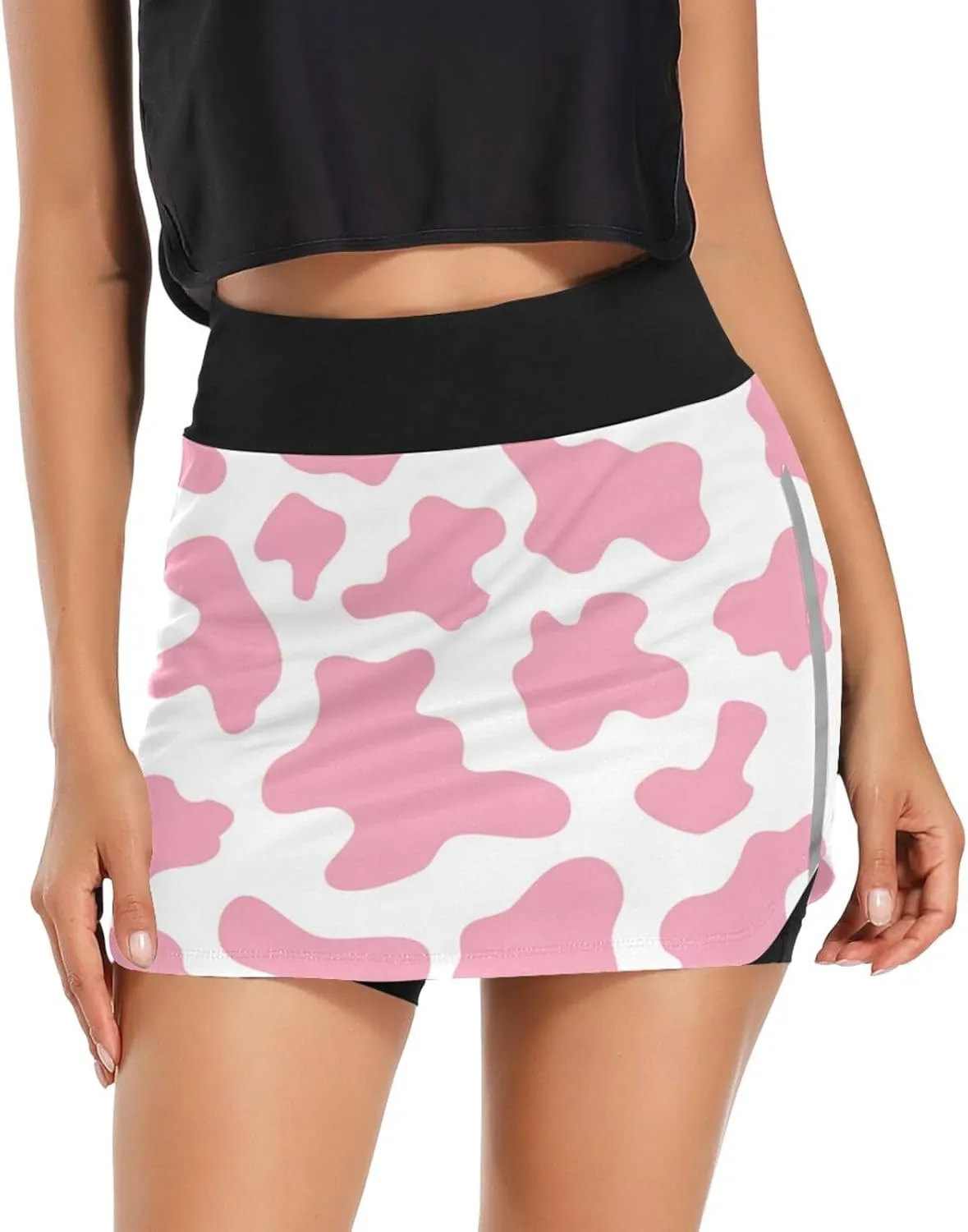 Woman Tennis Skirts Pink Cow Camo Camoflage Golf Athletic Activewear Skorts Workout Sports Skirts S