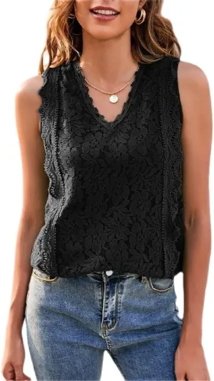 Women Lace Vest Tank Tops Camisole T-Shirts Streetwear Casual Sleeveless Sexy Tops T-Shirts
