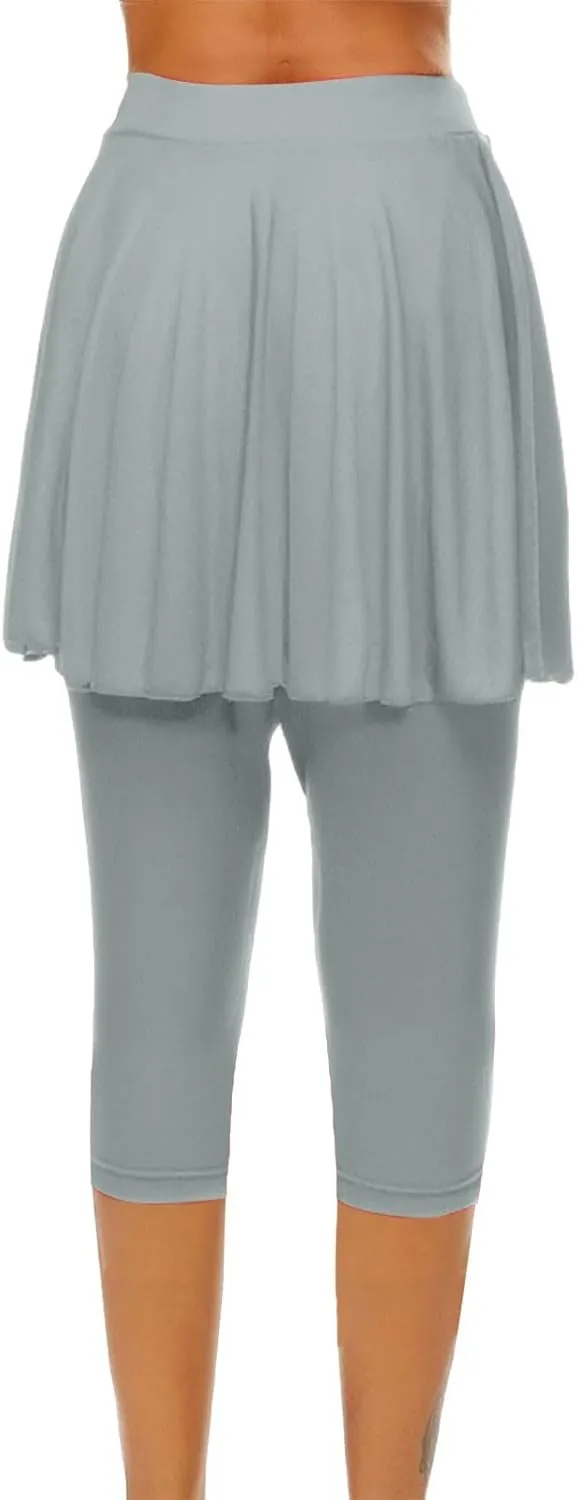 Women Quick Dry Tennis Skirts High Waisted Running Golf Athletic Skorts with Leggings Workout Gym Activewear Pants