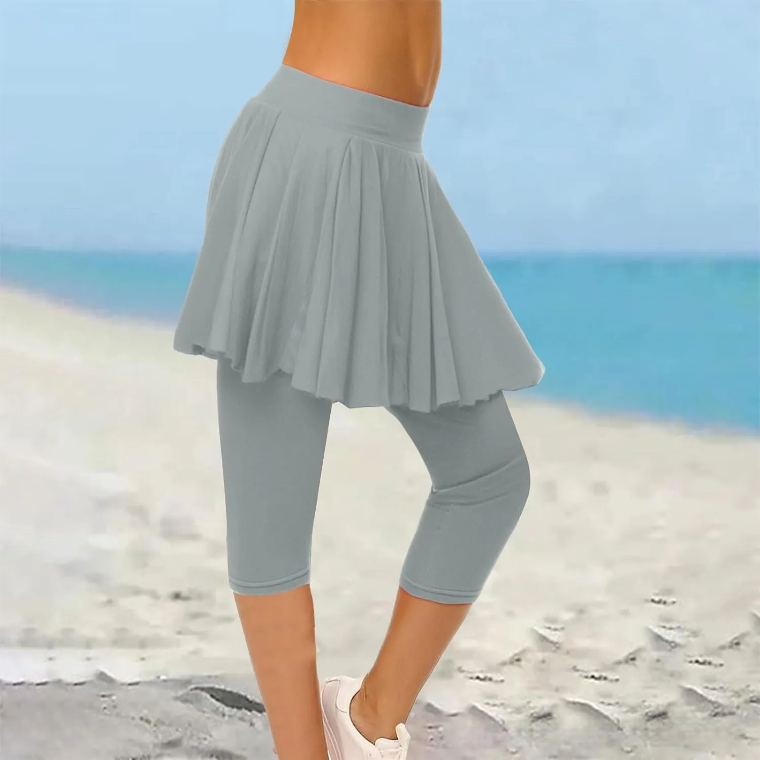 Women Quick Dry Tennis Skirts High Waisted Running Golf Athletic Skorts with Leggings Workout Gym Activewear Pants