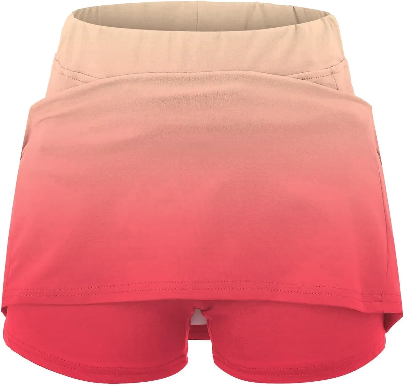 Womens Activewear Pleated Tennis Skirts Fade Pattern Printed Culottes Skinny Mid Waisted Workout Summer Casual Skirt