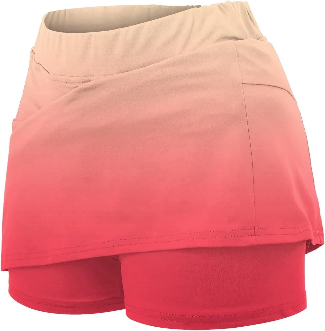Womens Activewear Pleated Tennis Skirts Fade Pattern Printed Culottes Skinny Mid Waisted Workout Summer Casual Skirt