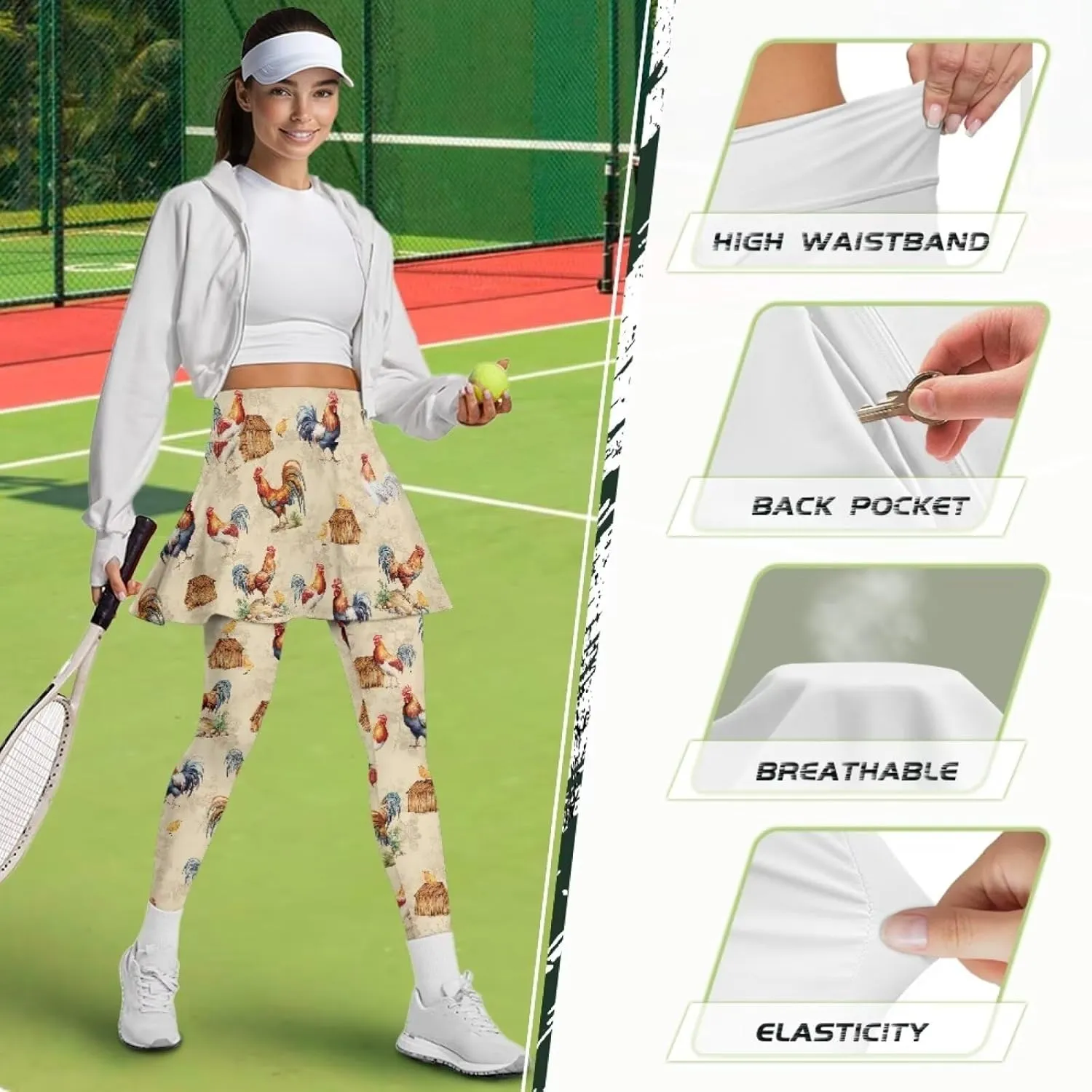 Women's Athletic Skirts with Pockets High Waisted Skirt Yoga Pleated Golf Tennis Skort Activewear for XS-3XL