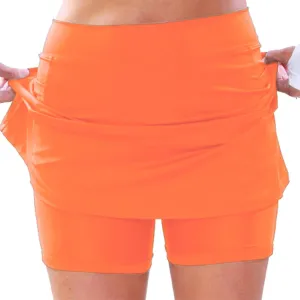 Womens Athletic Skort Tummy Control Skirt with Shorts High Waist Elastic Waist Gym Sport Yoga Tennis Activewear