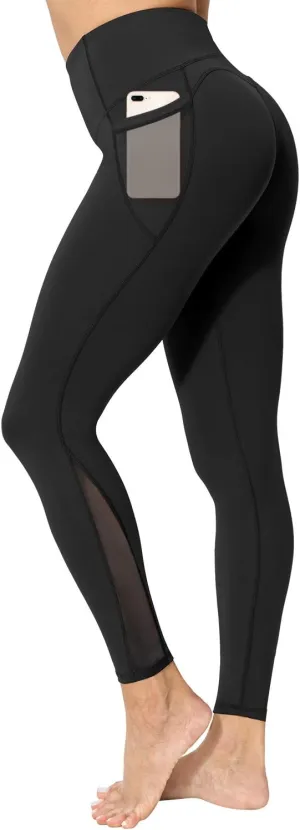 Women's Compression Workout Leggings with Side Pockets High Waisted Tummy Control Hip Lift Yoga Pants Activewear