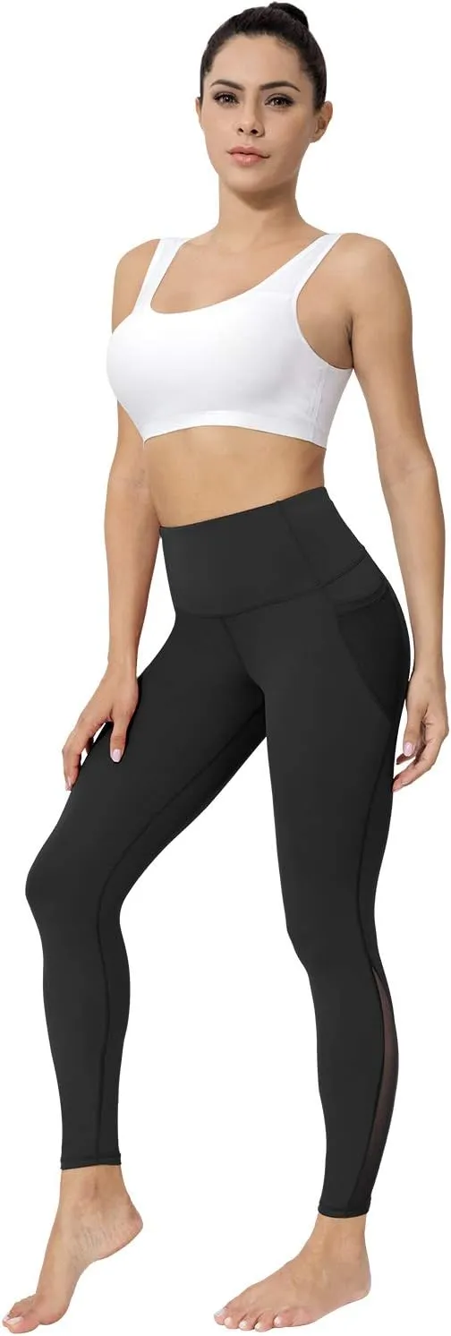 Women's Compression Workout Leggings with Side Pockets High Waisted Tummy Control Hip Lift Yoga Pants Activewear