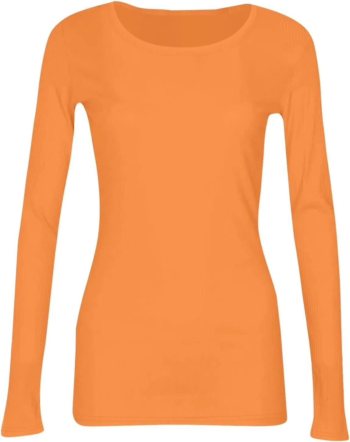 Women's Long Sleeve Fleece Lined Thermal Underwear Lightweight Crew Neck Baselayer Shirt Premium Comfort Winter Tops