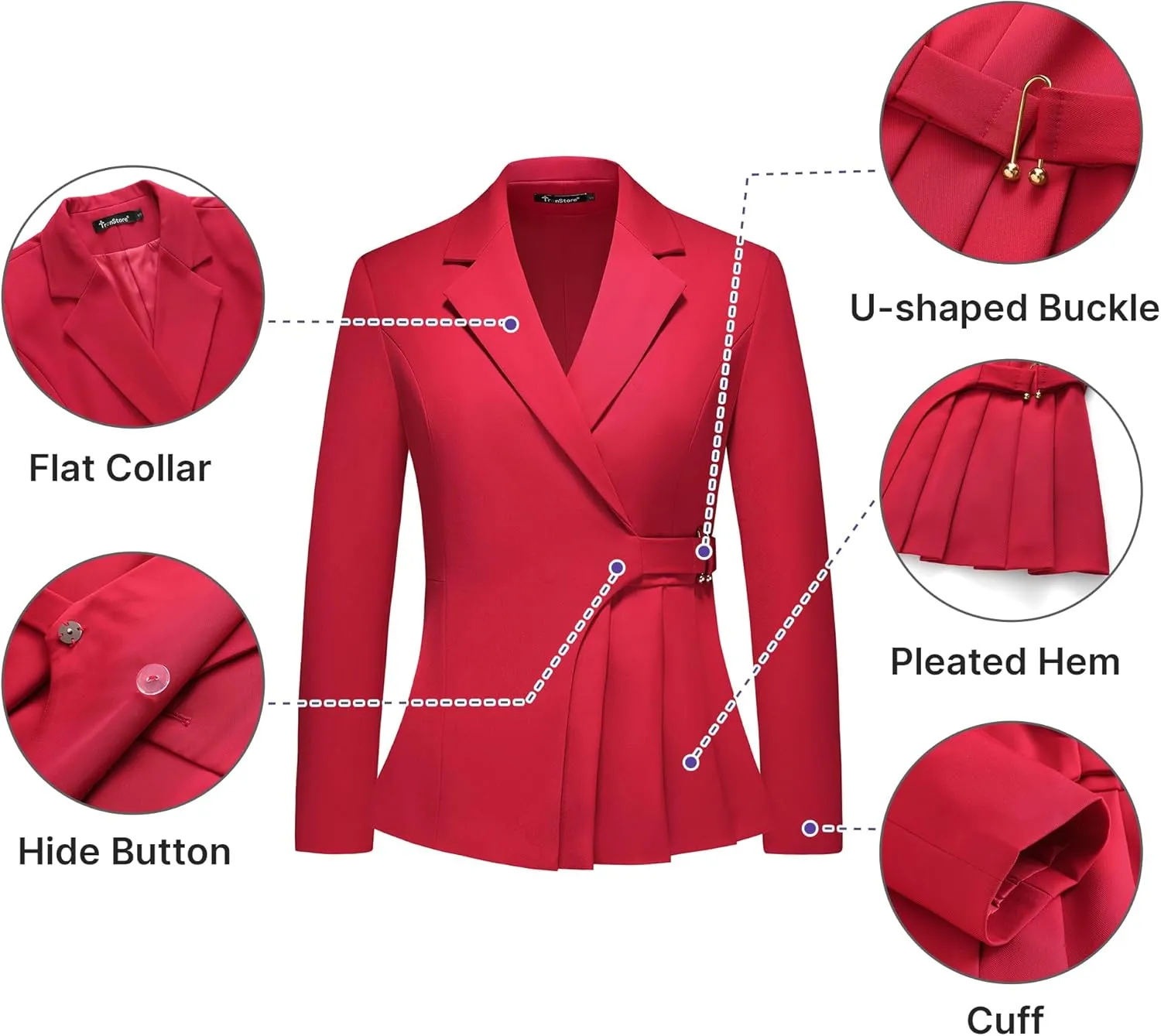 Women's Pants Suit Solid Jacket 2 Piece Set Irregular Blazer Suit Business Casual