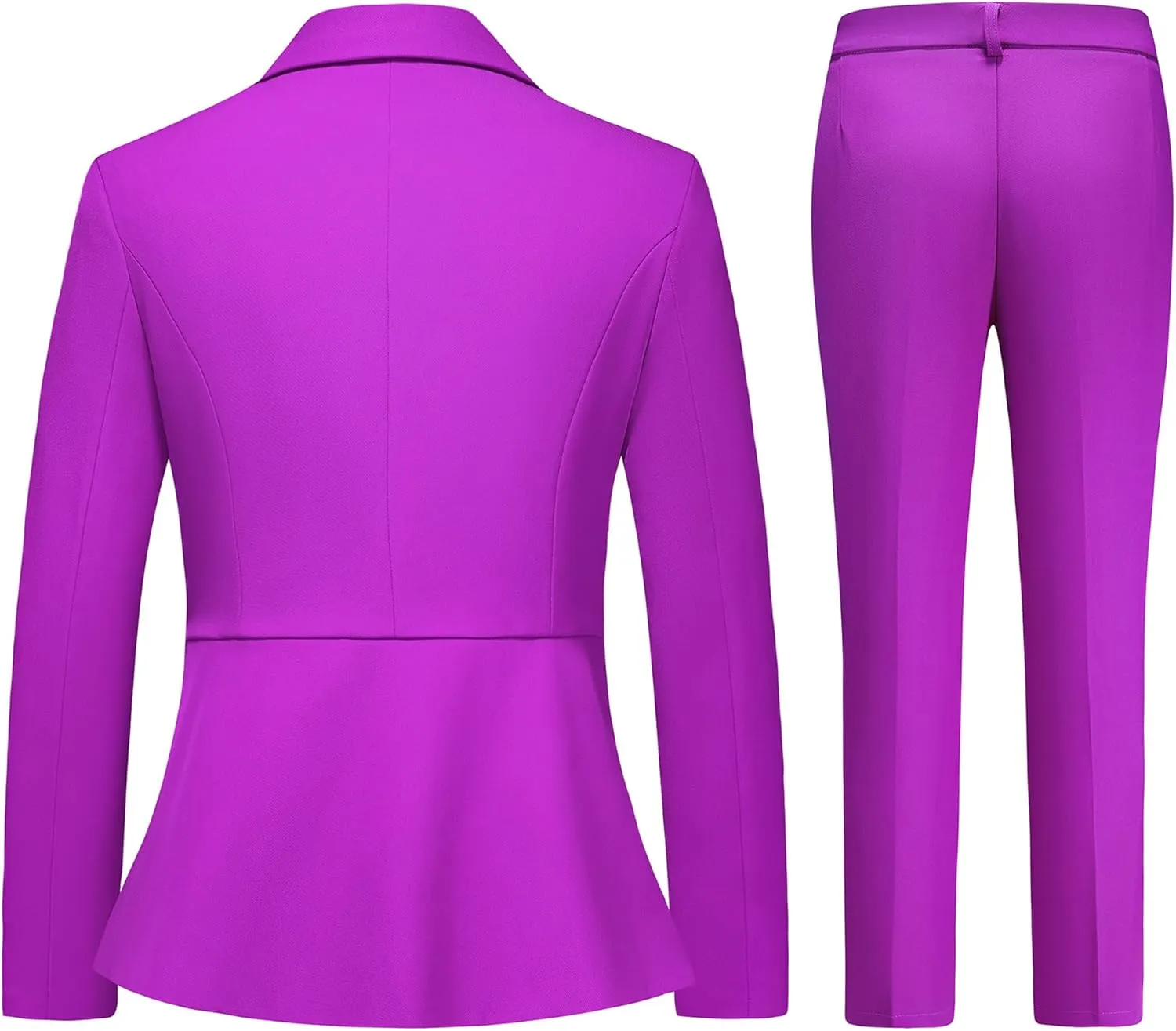 Women's Pants Suit Solid Jacket 2 Piece Set Irregular Blazer Suit Business Casual