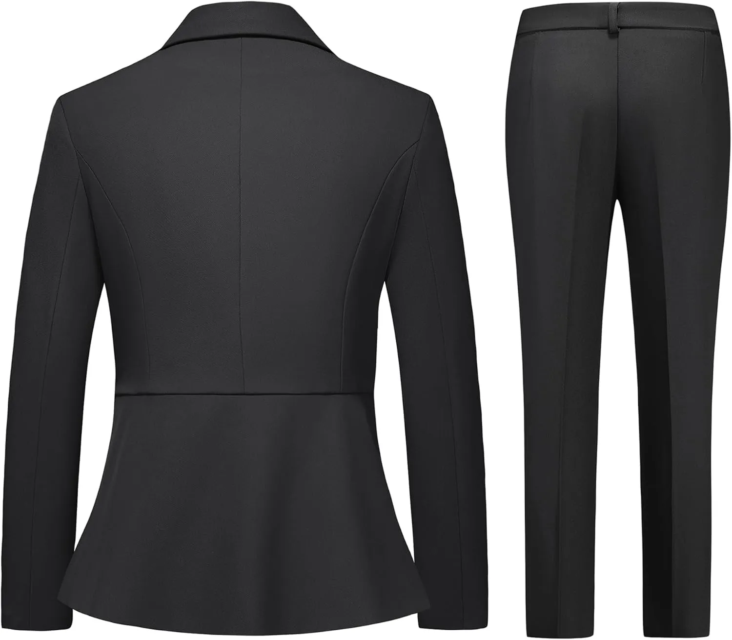 Women's Pants Suit Solid Jacket 2 Piece Set Irregular Blazer Suit Business Casual